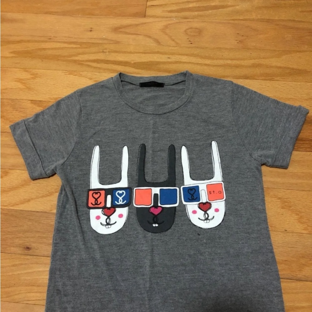 Gray Bunny Rabbit graphic t shirt